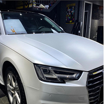 Audi Electro Optic Metallic White Car Wrap Film لتحرير الهواء قابل للانزلاق