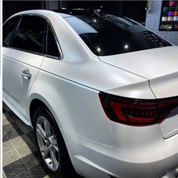 Audi Electro Optic Metallic White Car Wrap Film لتحرير الهواء قابل للانزلاق