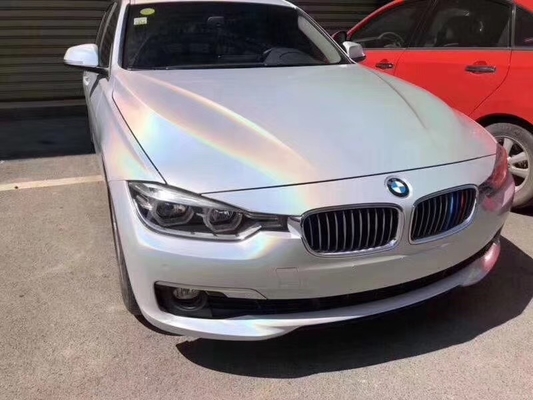 مقاومة للحرارة لاصق الفينيل سيارة التفاف الليزر الأبيض البريق سيارة التفاف 140gsm