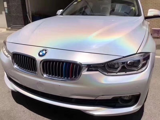 مقاومة للحرارة لاصق الفينيل سيارة التفاف الليزر الأبيض البريق سيارة التفاف 140gsm