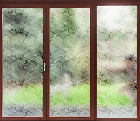 3D الخصوصية الزخرفية زجاج النافذة فيلم الخيزران نمط محكم